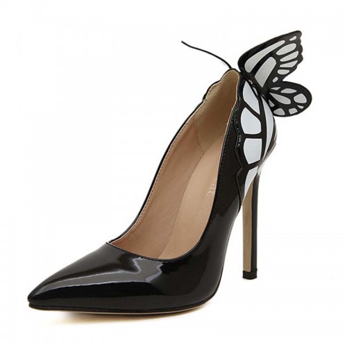 Black Butterfly Inspired Covered Heels